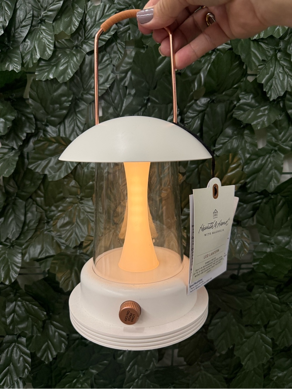 Hearth & Hand C LED Lantern - Portable Accent Light with adjustable brightness